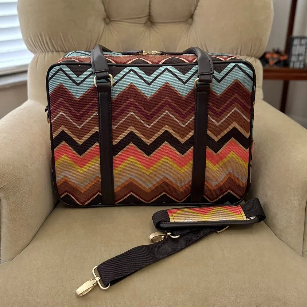 NEW Auth MISSONI for Target Iconic Chevron Zig Zag Laptop Messenger Travel Bag